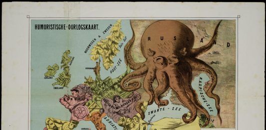 Mapa satírico de Rusia de 1870