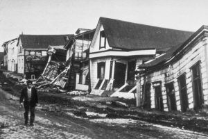 Valdivia tras el terremoto de 1960.