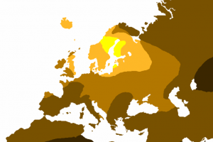 Mapa de los rubios en Europa
