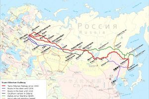 Mapa con las rutas del transiberiano