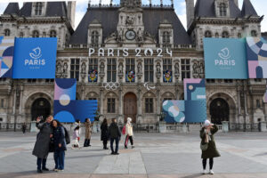 Una imagen de los preparativos de los Juegos Olímpicos en París.