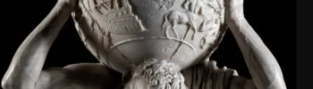 Detalle del Atlas Farnesio, copia romana del siglo II de. un original helenístico.