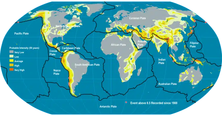 Mapa de las placas tectónicas
